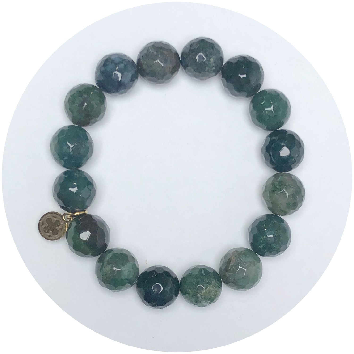Moss Green Jade Beaded Bracelet