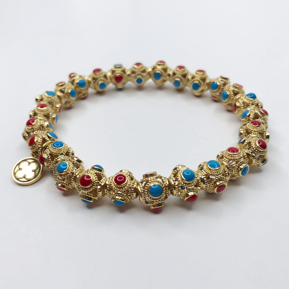 Red/Turquoise Filigree Bracelet