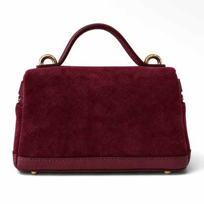 Frankie Marsala Suede Handbag