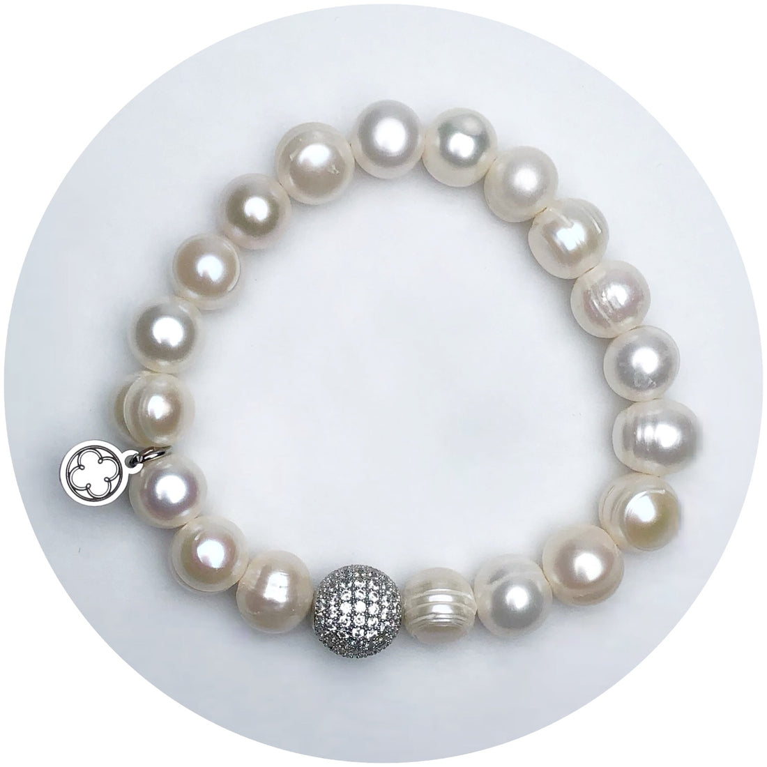 Freshwater Pearls with Silver Pavé Accent
