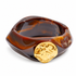 Giada Brown Hinged Bangle on a white background