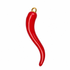 Large Red Horn Cornicello Pendant on a white background