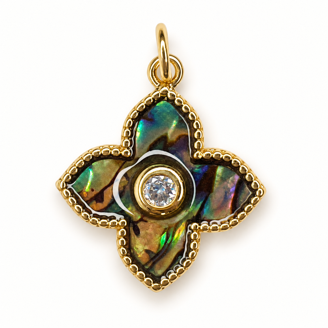 Abalone Pointed Clover Pendant