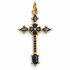 Black Pavé Cross Pendant on a white background