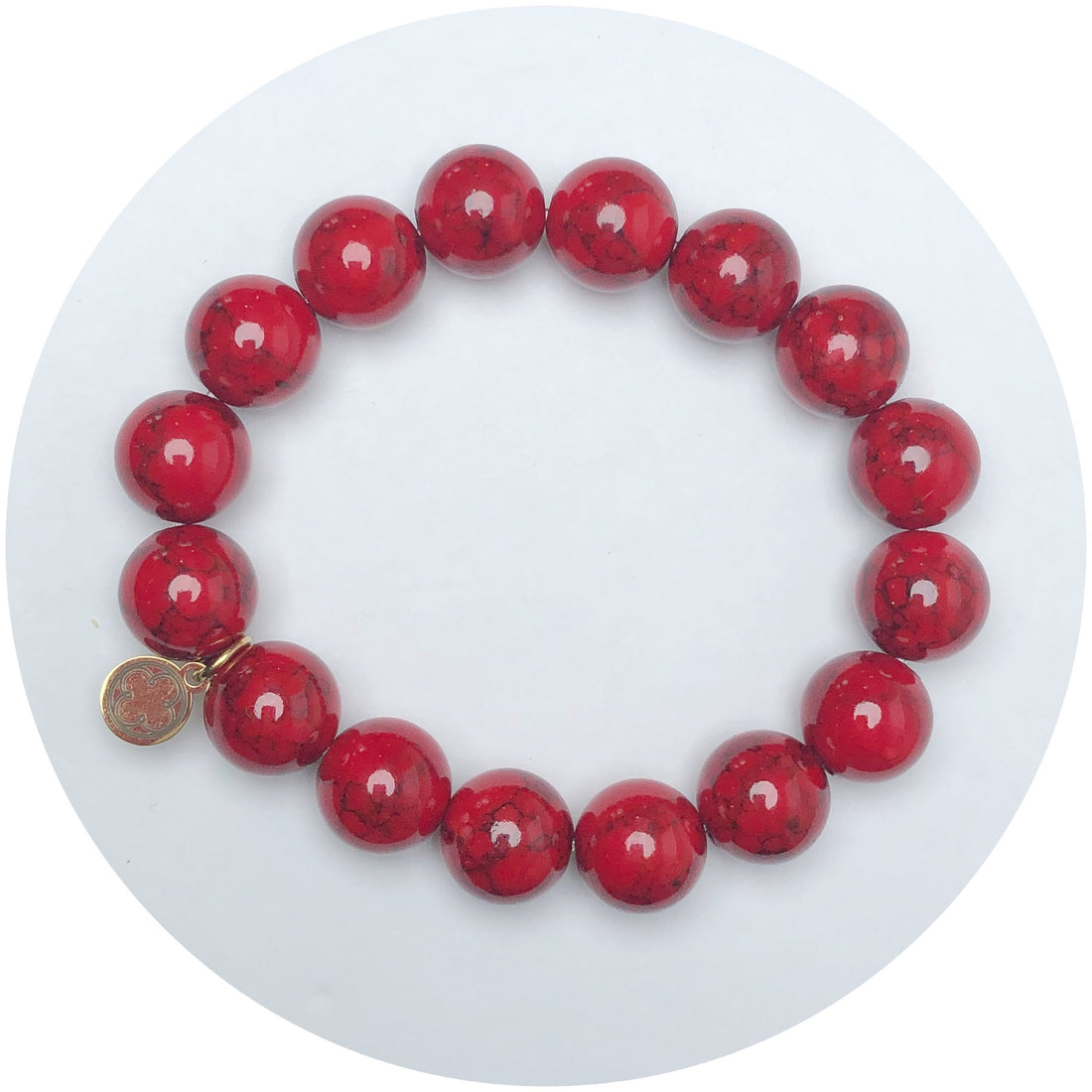 Red Howlite Beaded Bracelet