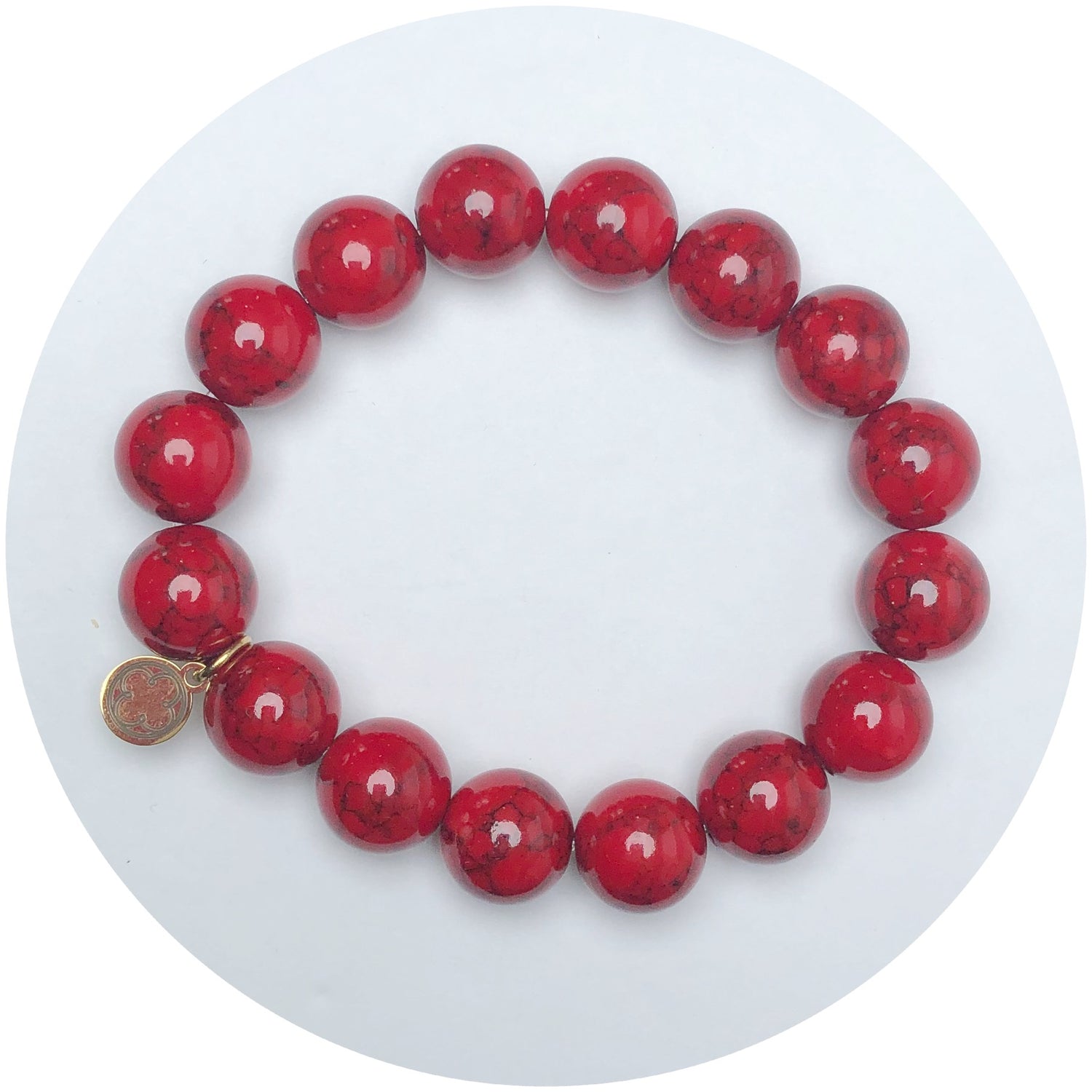 Red Howlite Beaded Bracelet
