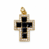 Black Pavé Mini Cross Pendant on a white background