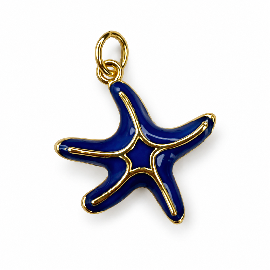 Blue Starfish Pendant on a white background