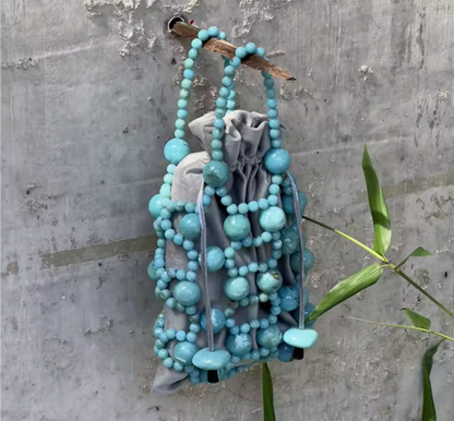 Gemma Turquoise Acrylic Beaded Tote