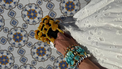 Gemma Amber Acrylic Beaded Tote