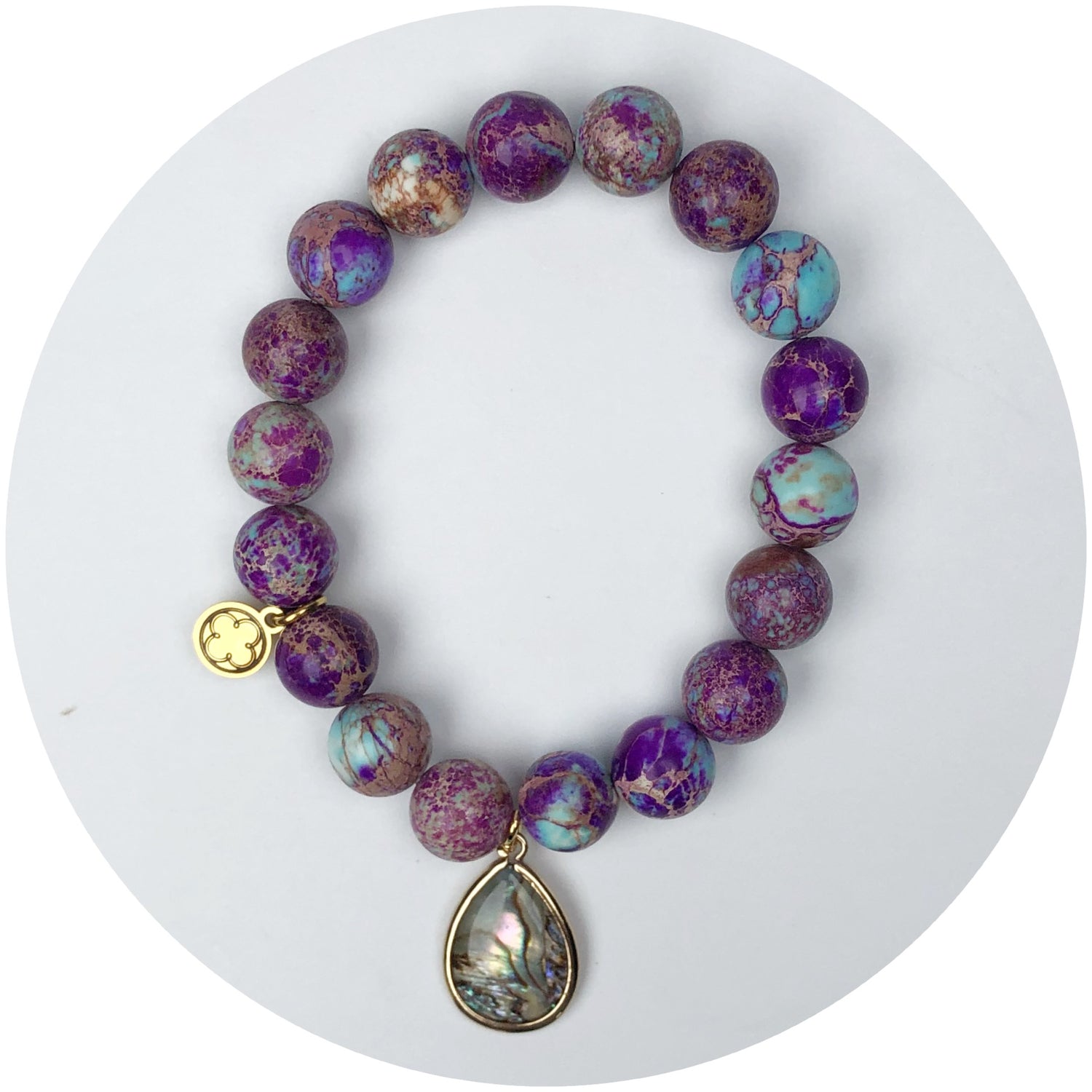 Bibble Jasper with Abalone Tear Pendant