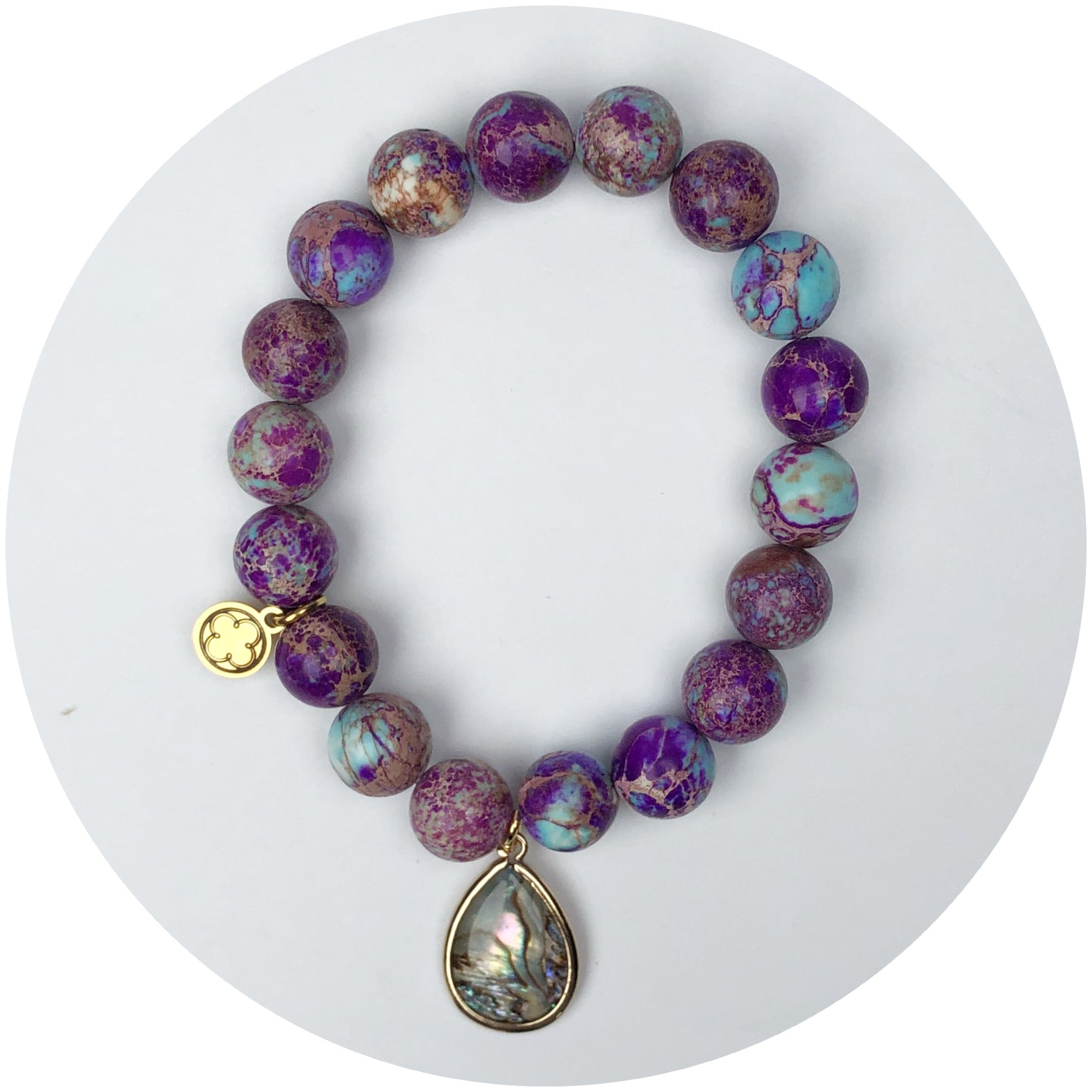 Bibble Jasper with Abalone Tear Pendant