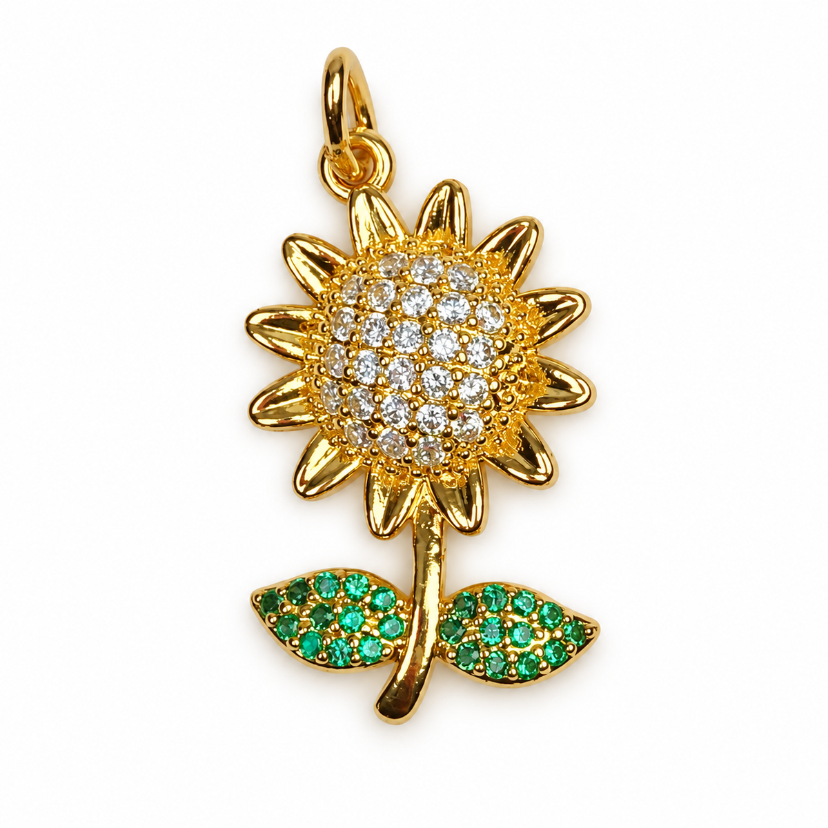 Pavé Sunflower Pendant on a white background