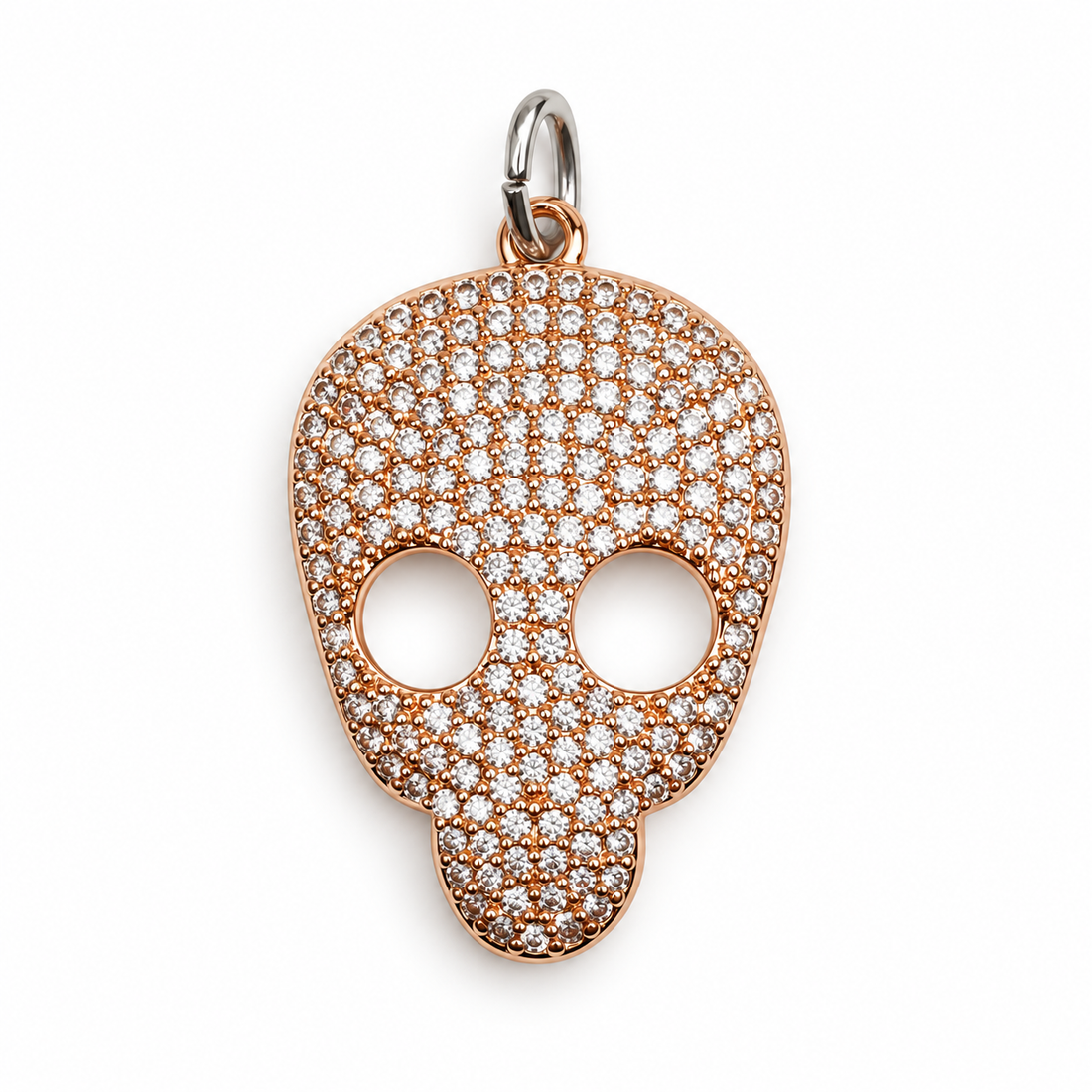 Skull Rose Gold Pendant on a clean studio background