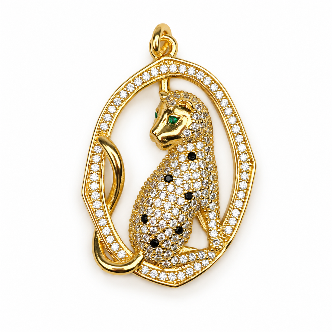 Pavé Leopard Pendant on a clean studio background