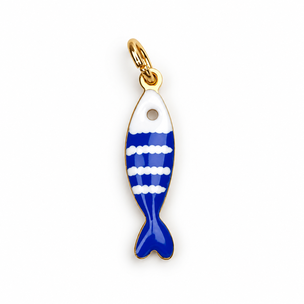 Blue Sardine Pendant on a clean studio background