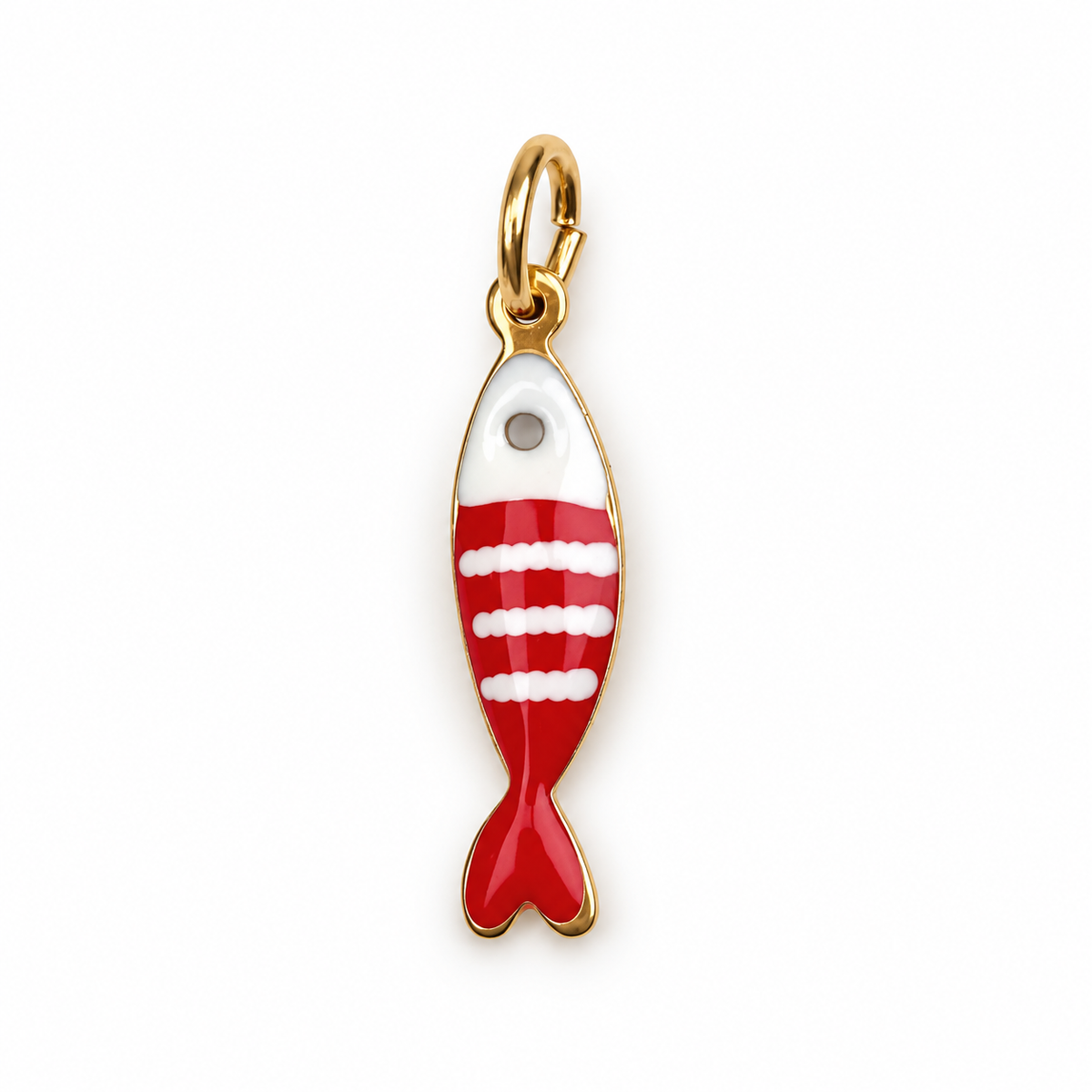 Red Sardine Pendant on a clean studio background