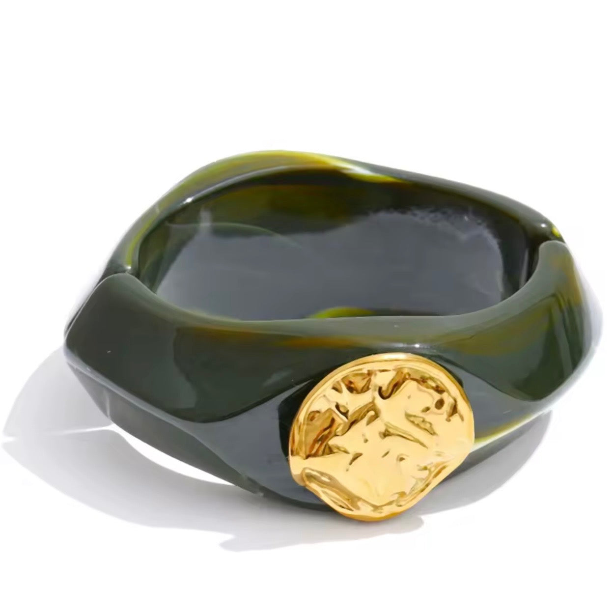 Giada Moss Green Hinged Bangle