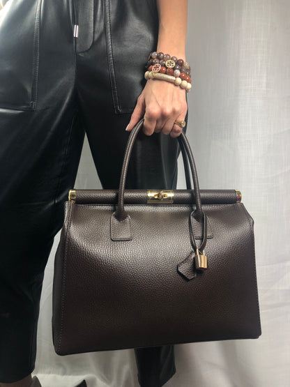 Caterina Brown Leather Handbag