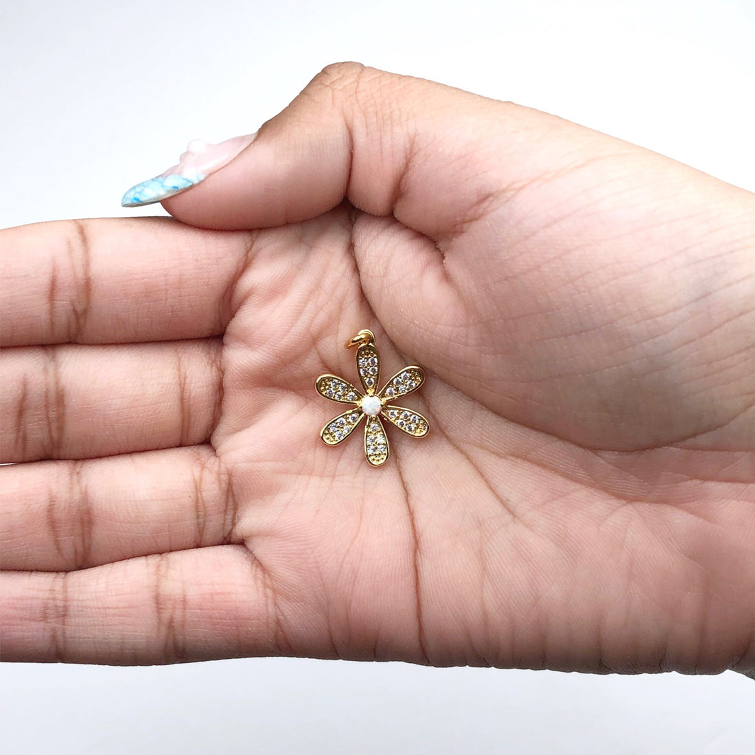 Opal Flower Pendant