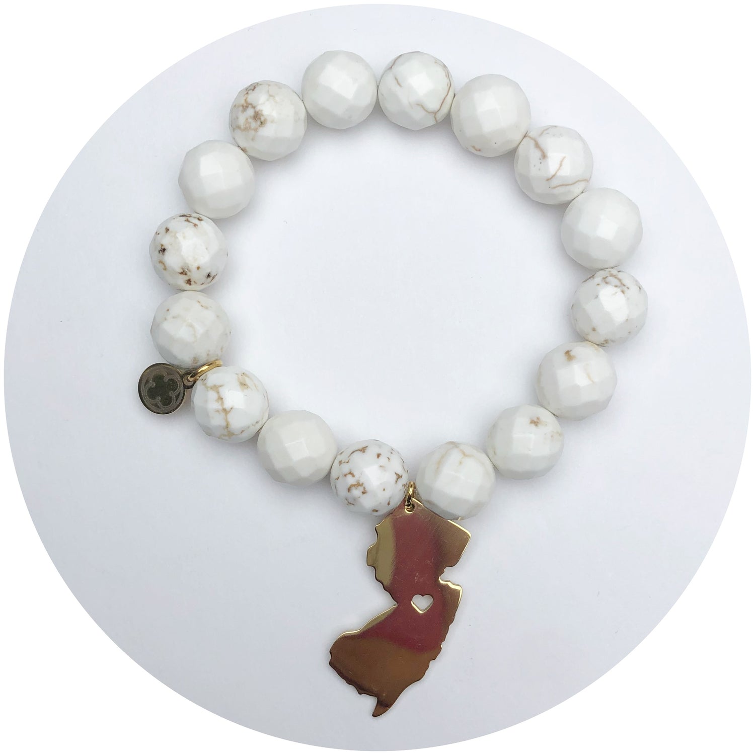 White Magnesite with Jersey Pendant