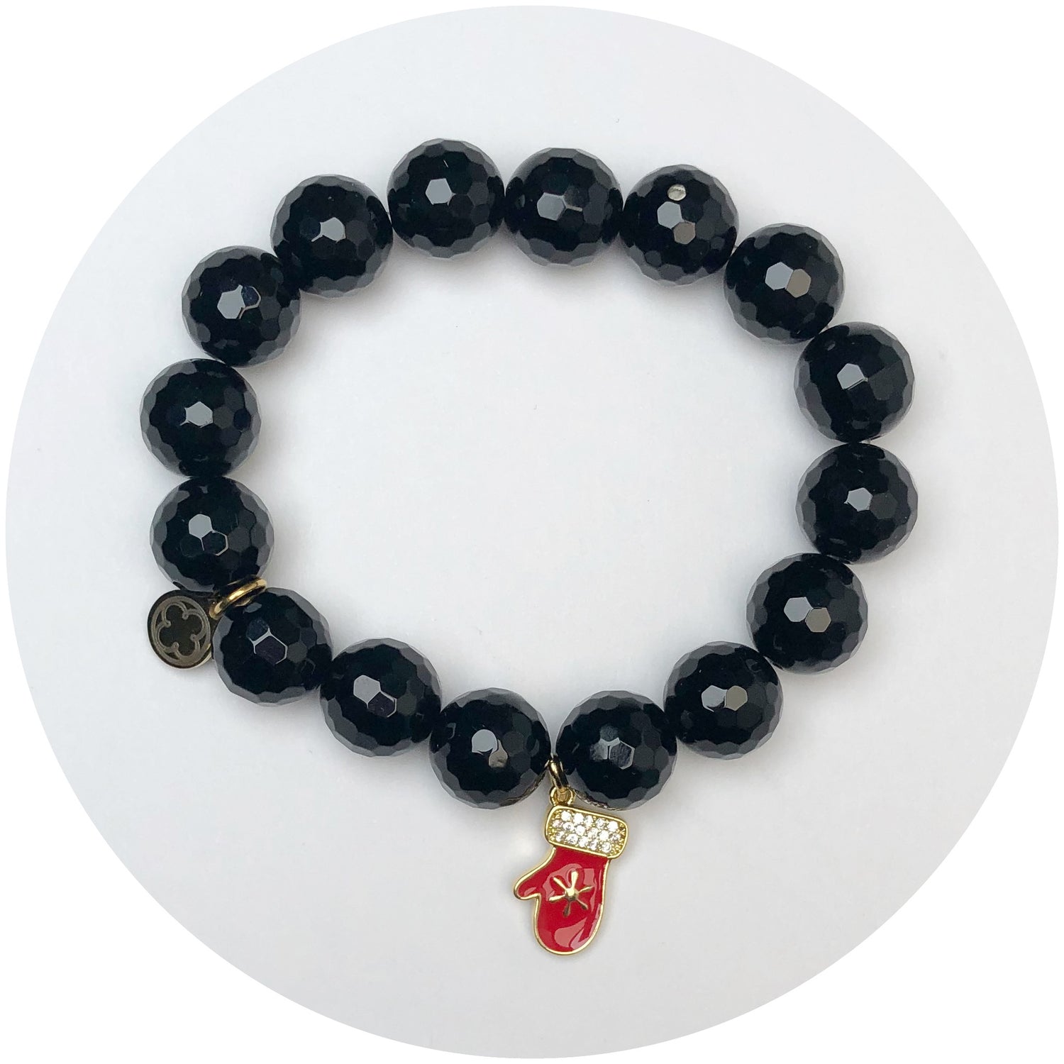 LIMITED EDITION Black Onyx with Red Mitten Pendant