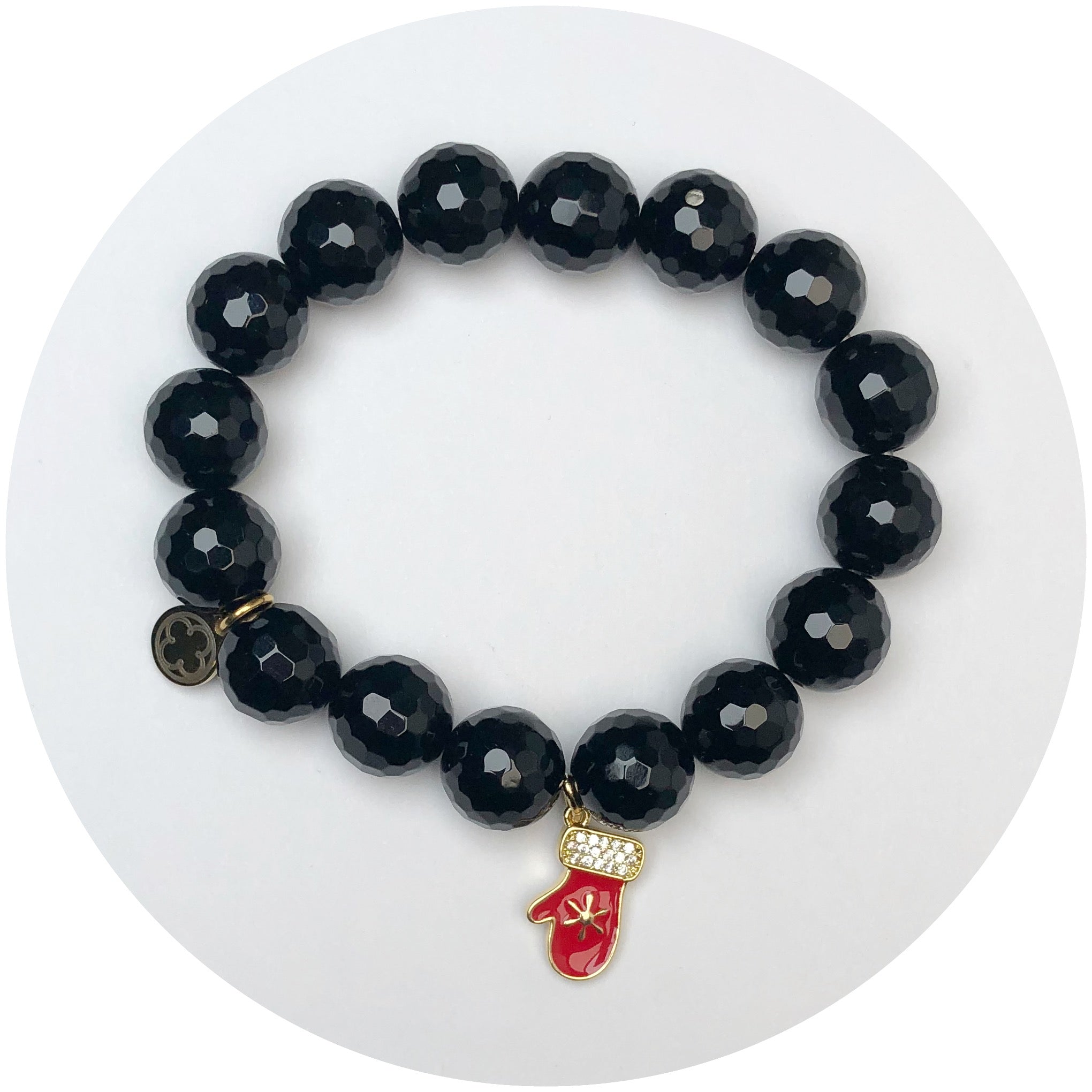 LIMITED EDITION Black Onyx with Red Mitten Pendant