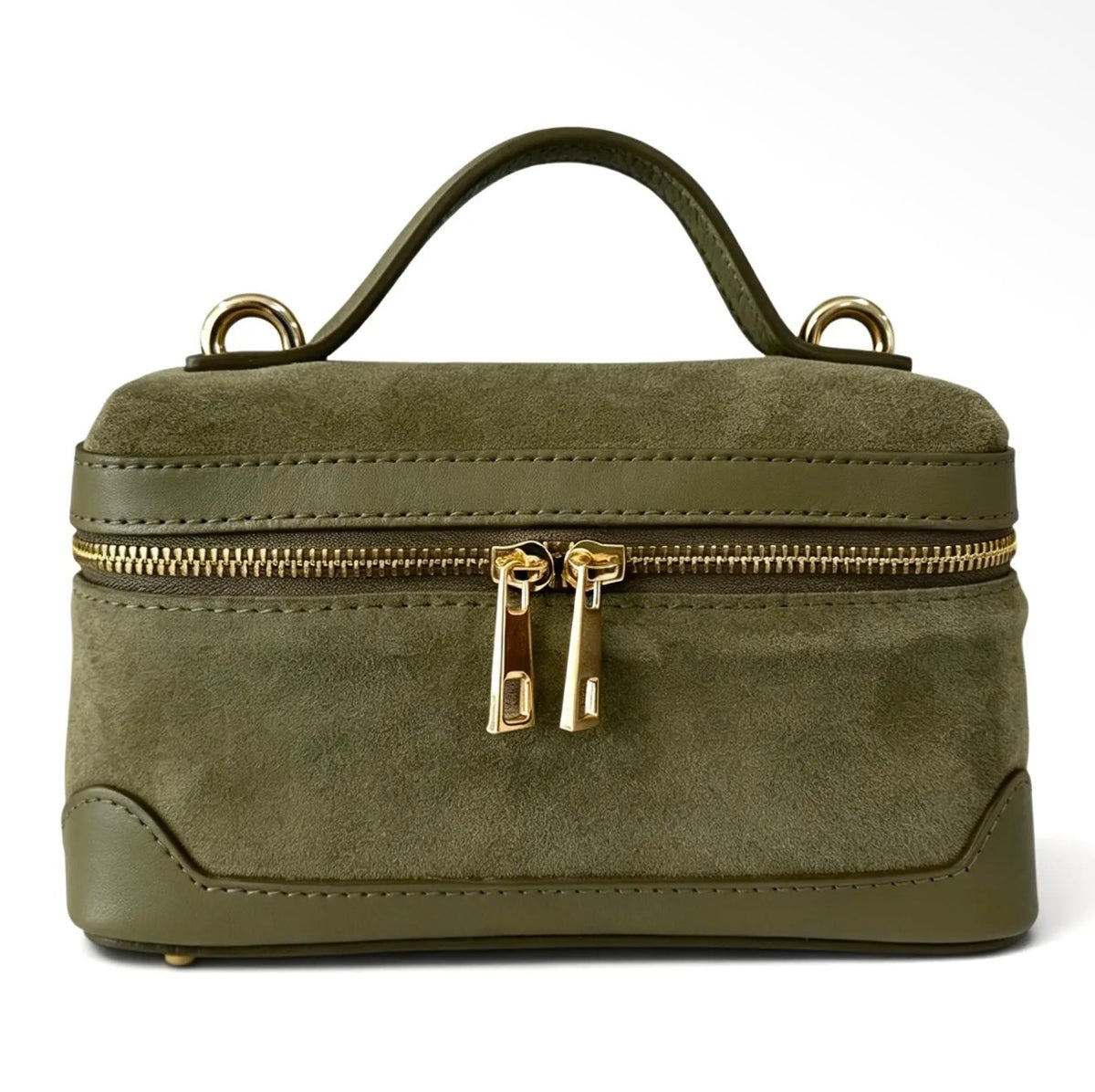 Frankie Olive Green Suede Handbag