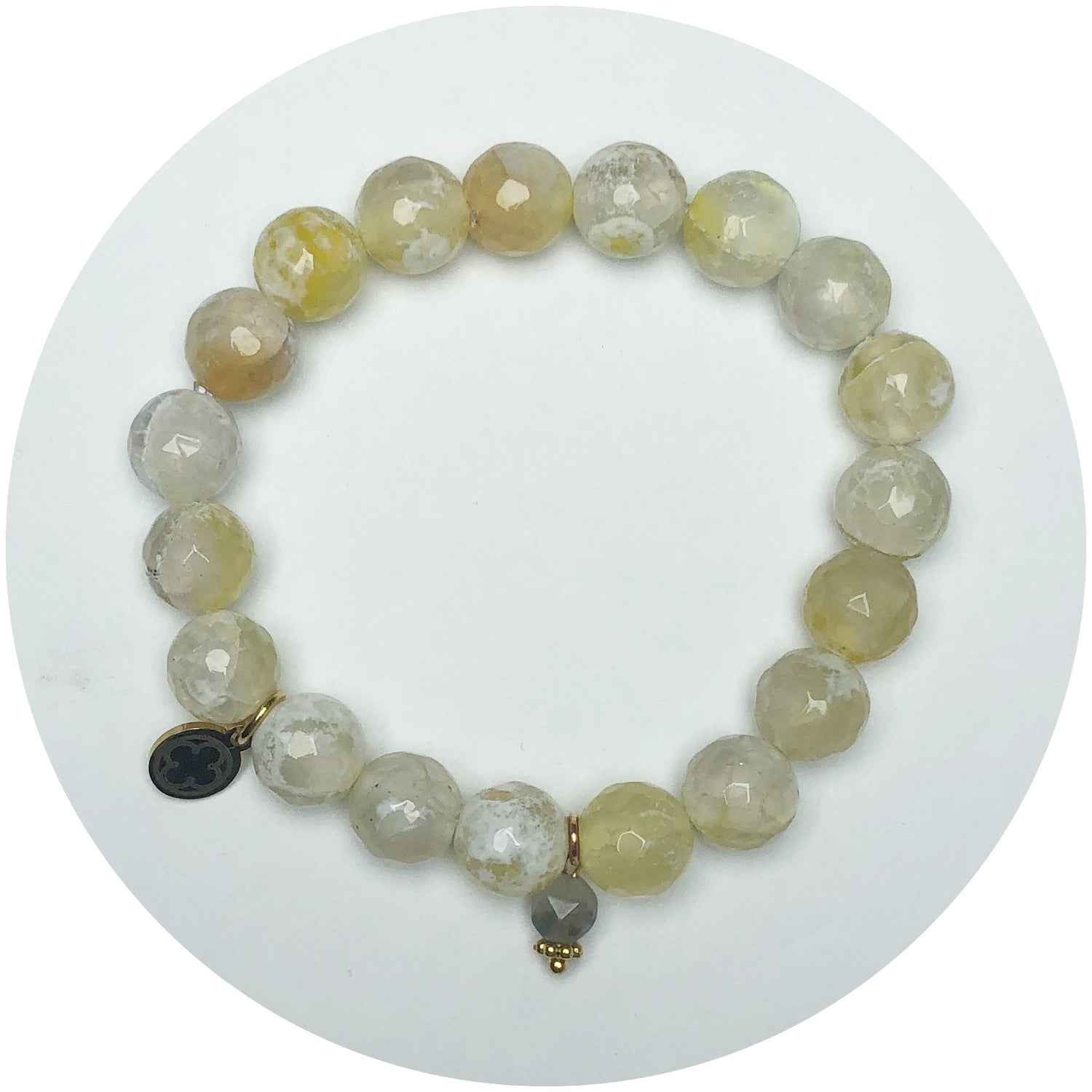 Light Lemon Agate with Grey Quartz Agate