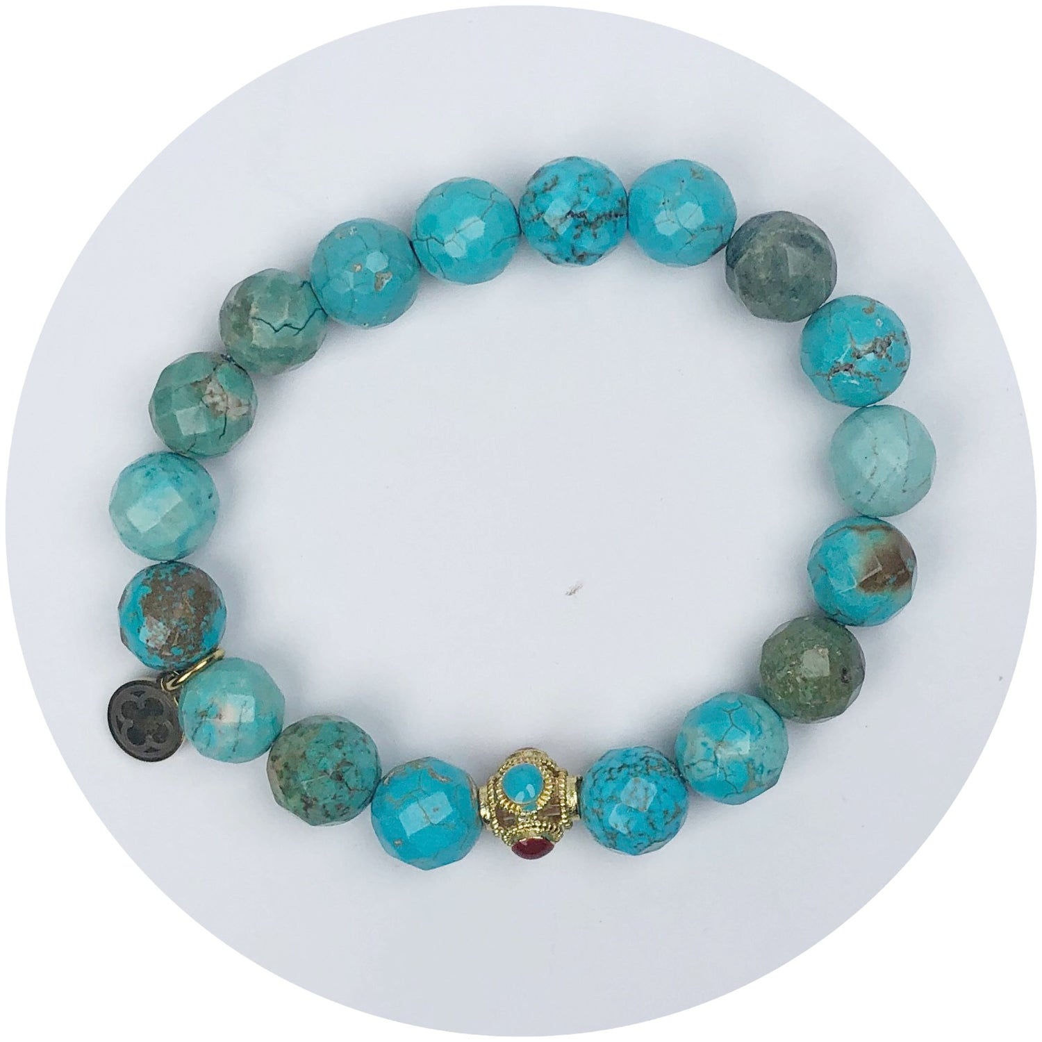 Turquoise Reef Jasper with Red/Turquoise Filigree Accent