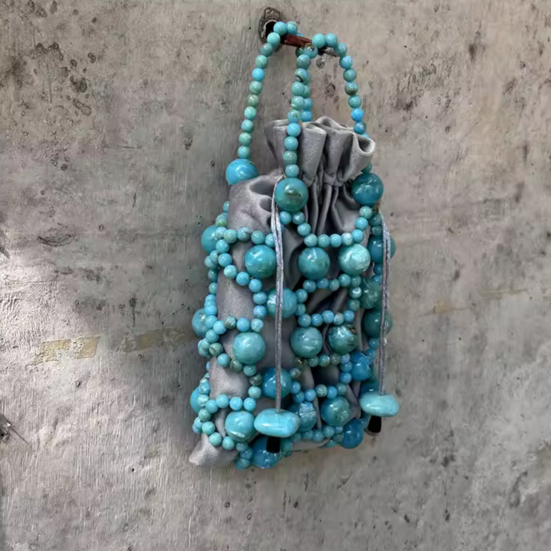 Gemma Turquoise Acrylic Beaded Tote