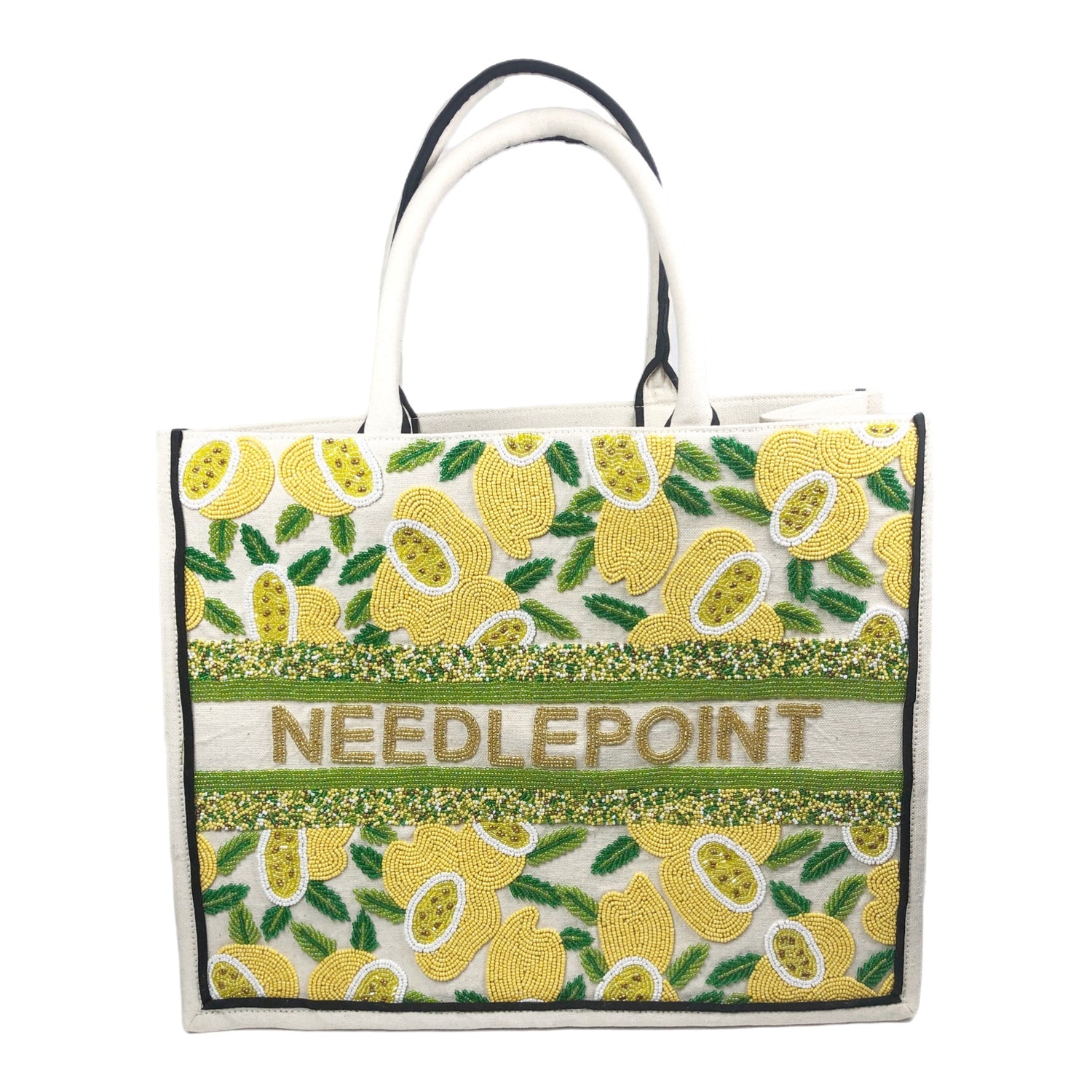 Bianca Lemon Beaded "NeedlePoint" Bag