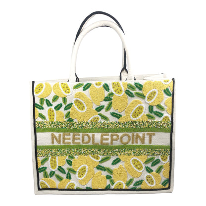 Bianca Lemon Beaded "NeedlePoint" Bag