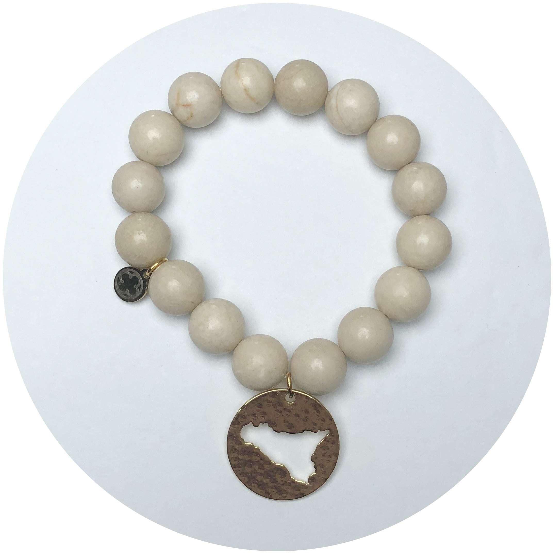Beige Riverstone with Sicily Island Small Round Cutout
