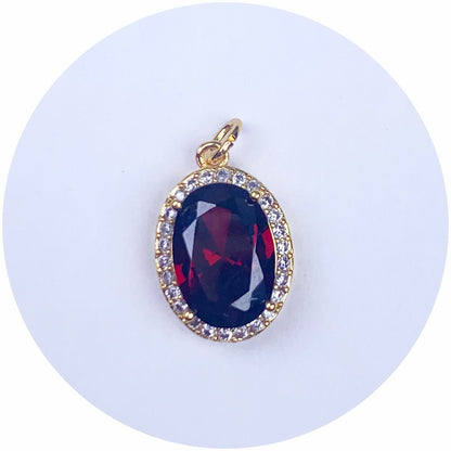 Pavé Red Garnet Hidden Gem Pendant