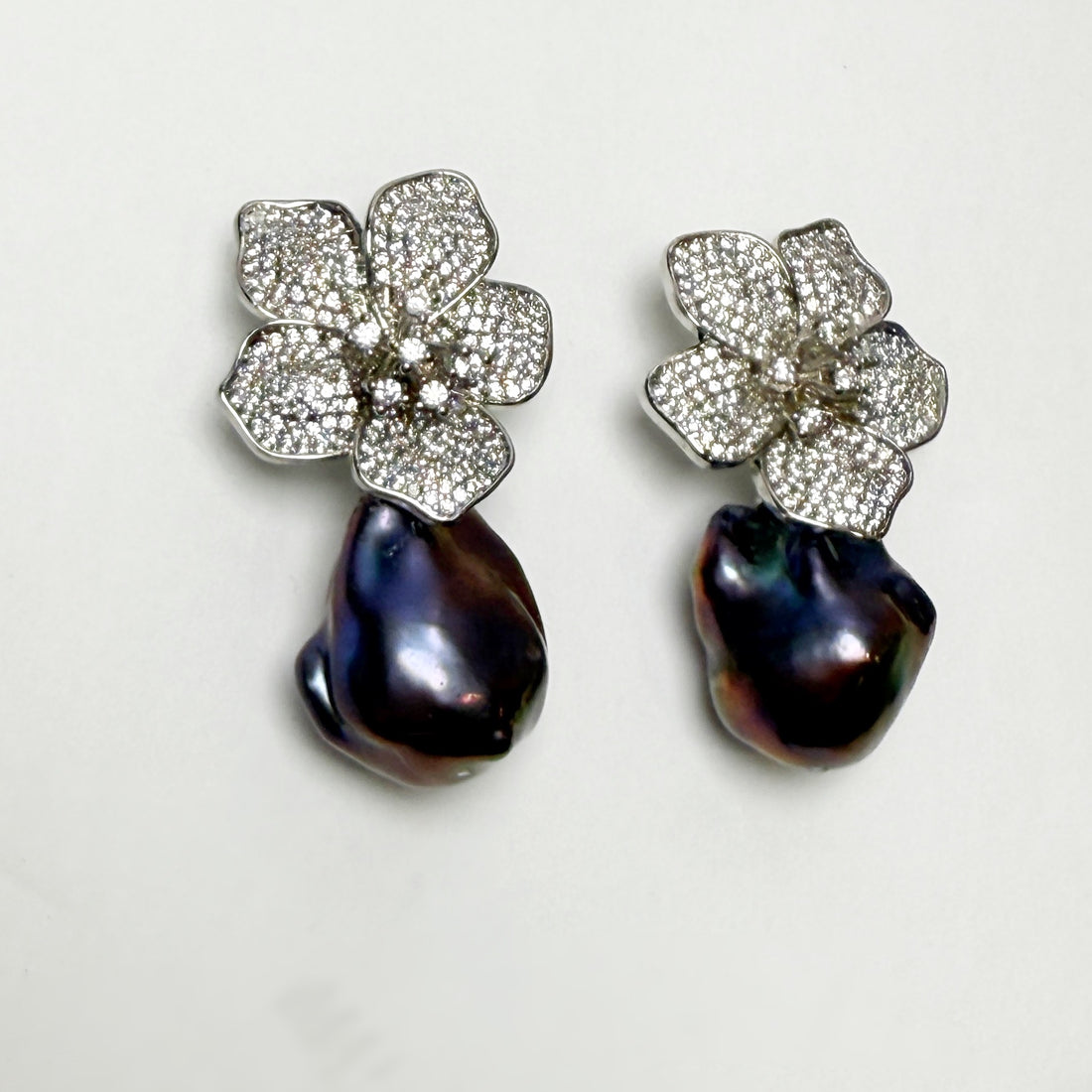 Peacock Pearl Flower Studs