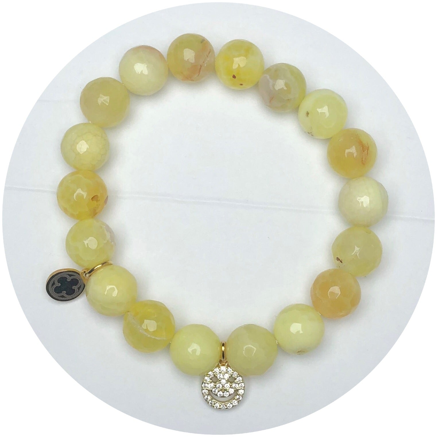 &quot;Smile, Be Happy&quot; Yellow Agate