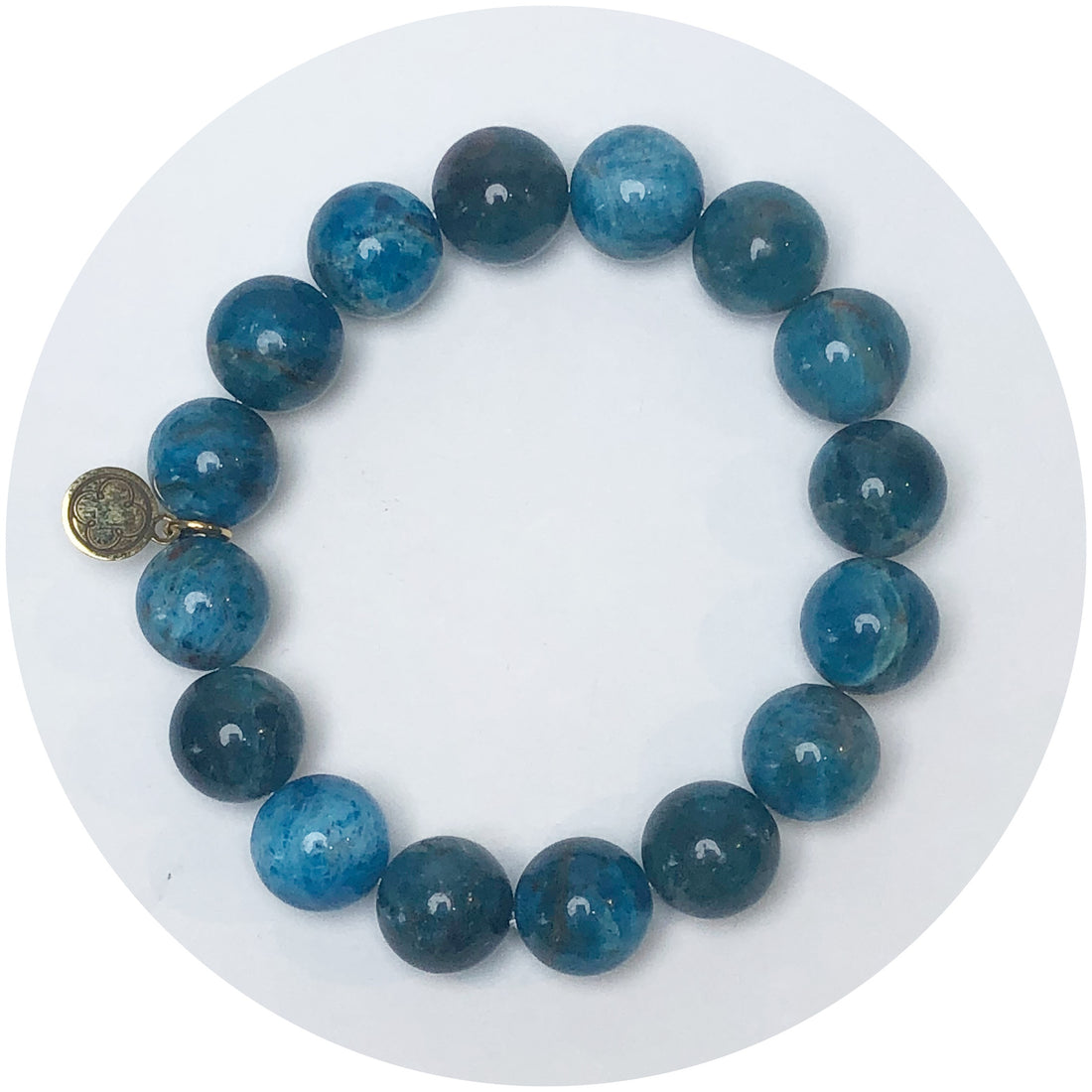 Blue Apatite Beaded Bracelet