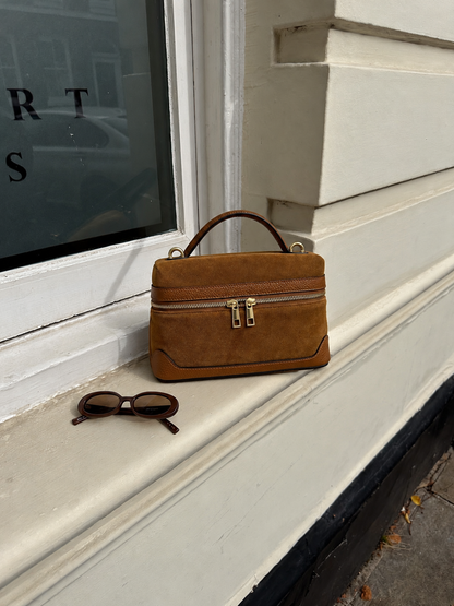 Frankie Camel Suede Handbag