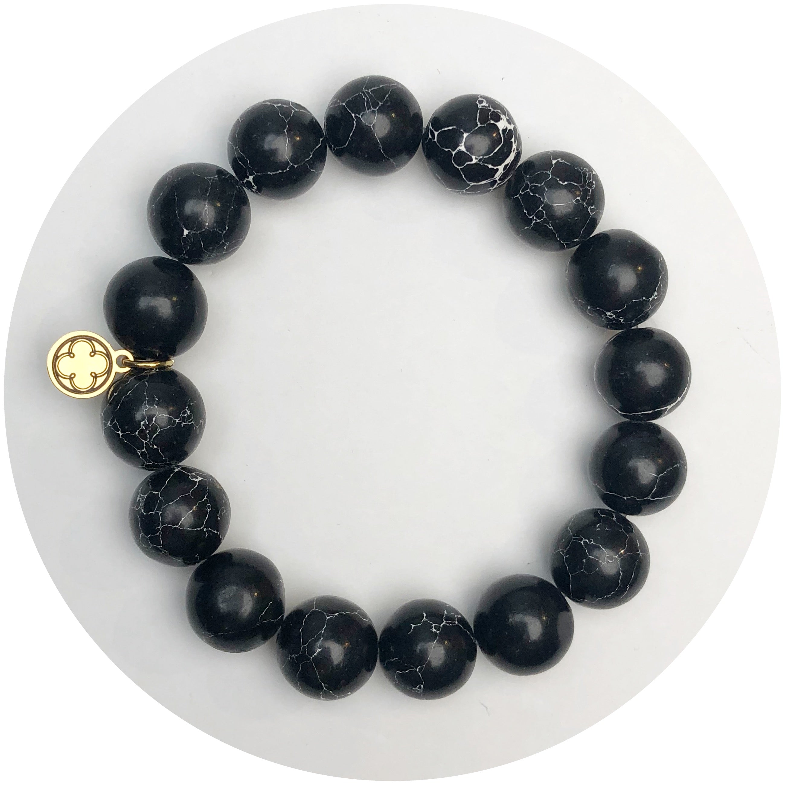 Black Howlite Beaded Bracelet