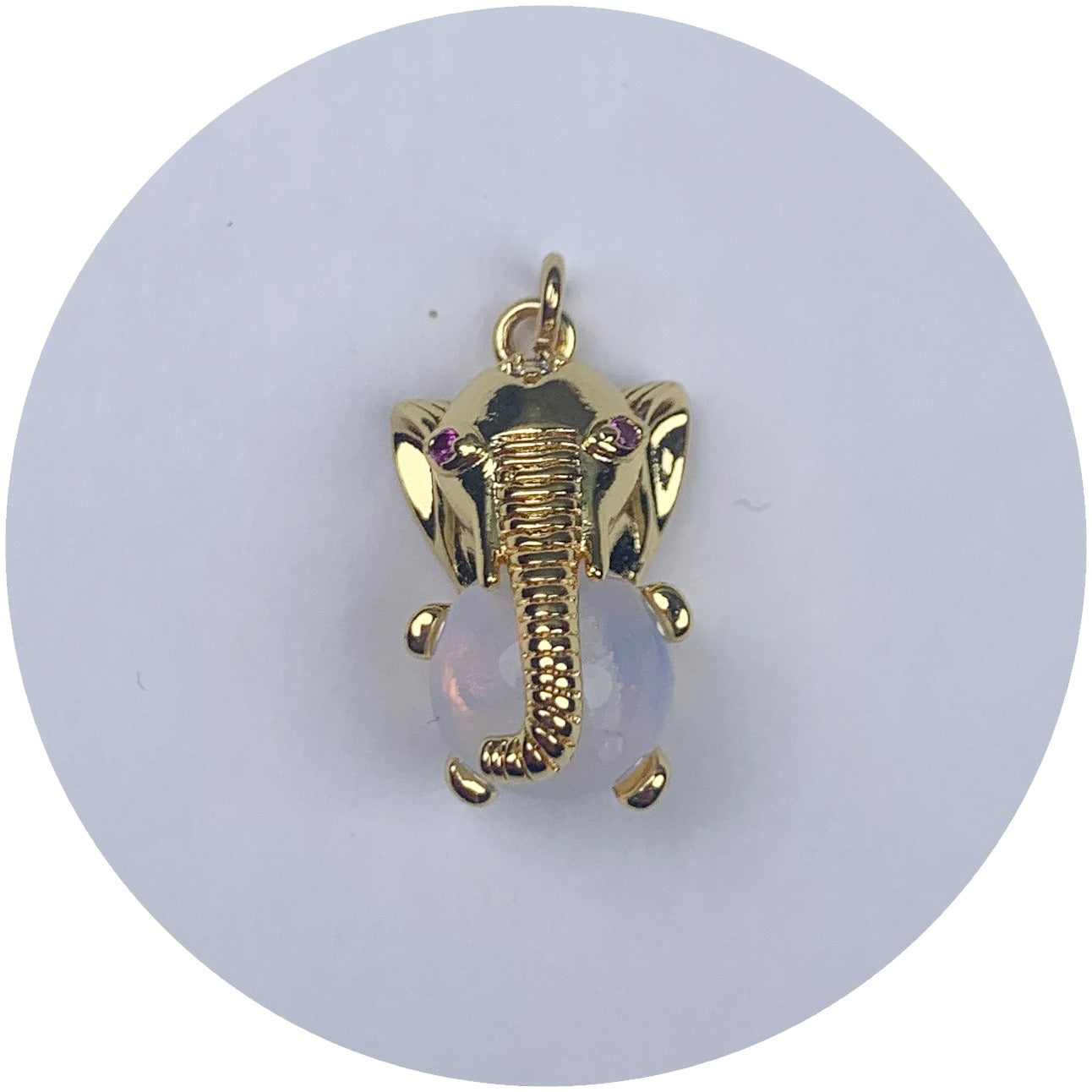 Gold Pavé Elephant Pendant