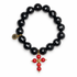 Black Onyx with Red Coral Cross Pendant - Oriana LaMarca Designs