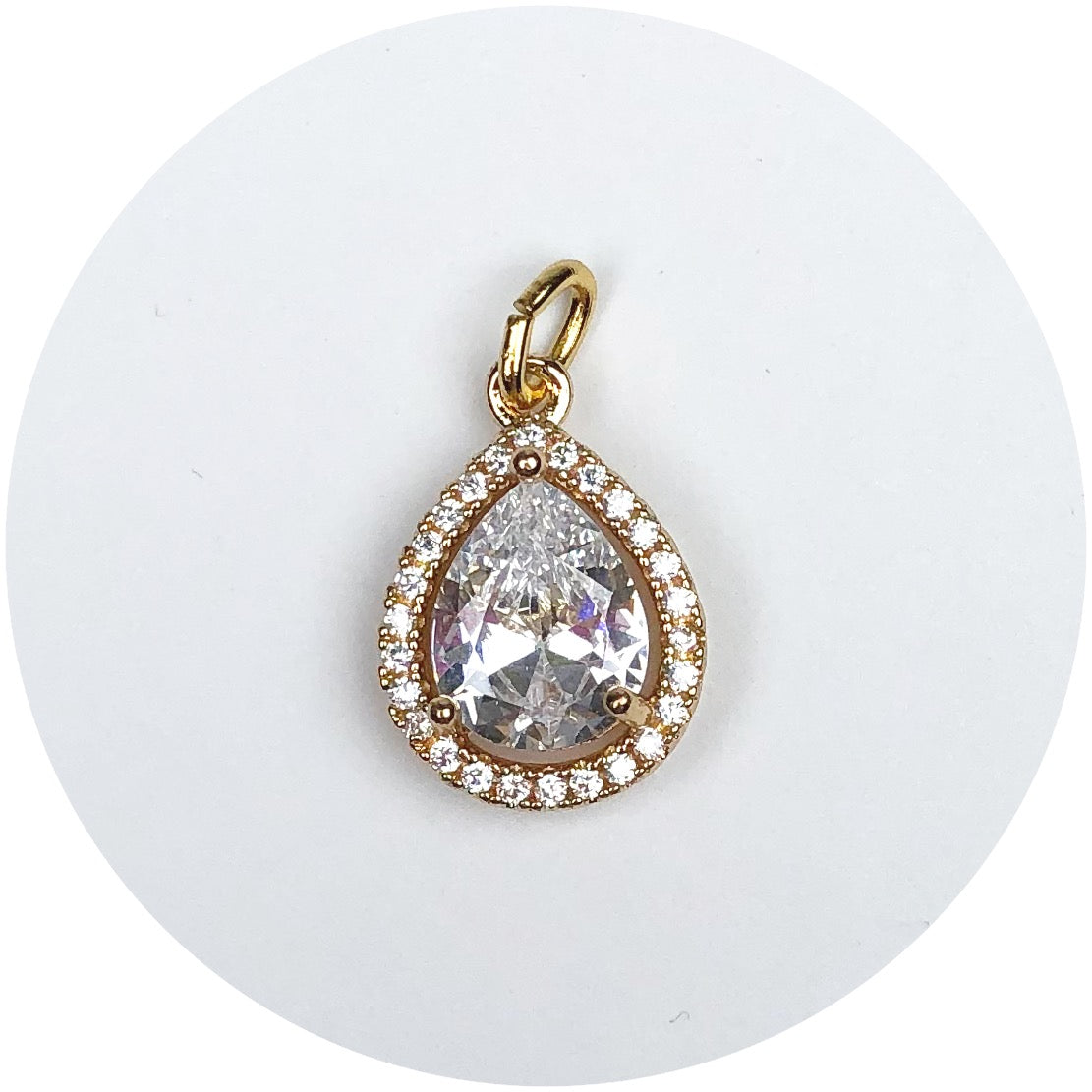 Pavé Gold Teardrop Pendant