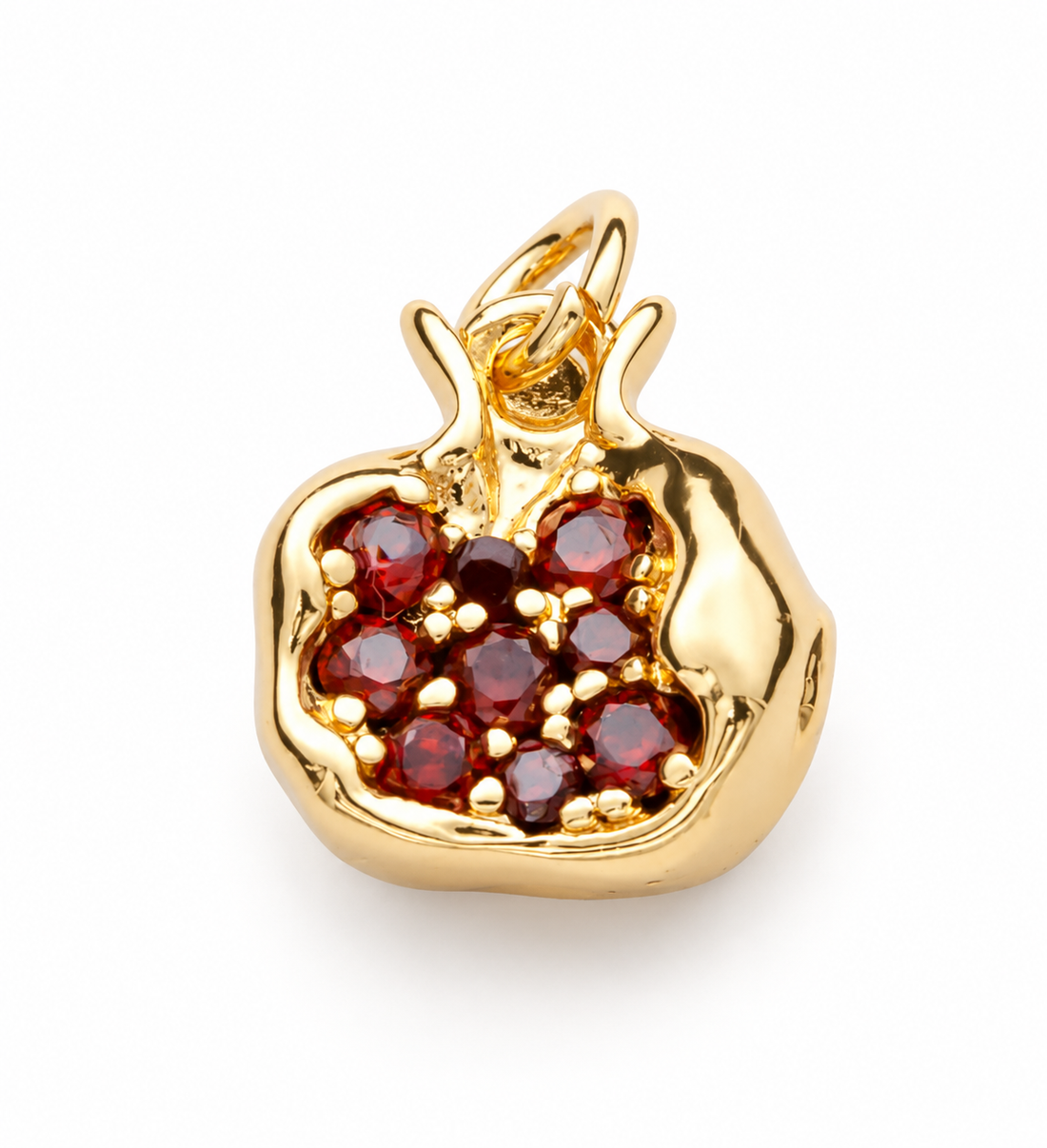Pavé Pomegranate Pendant on a clean studio background