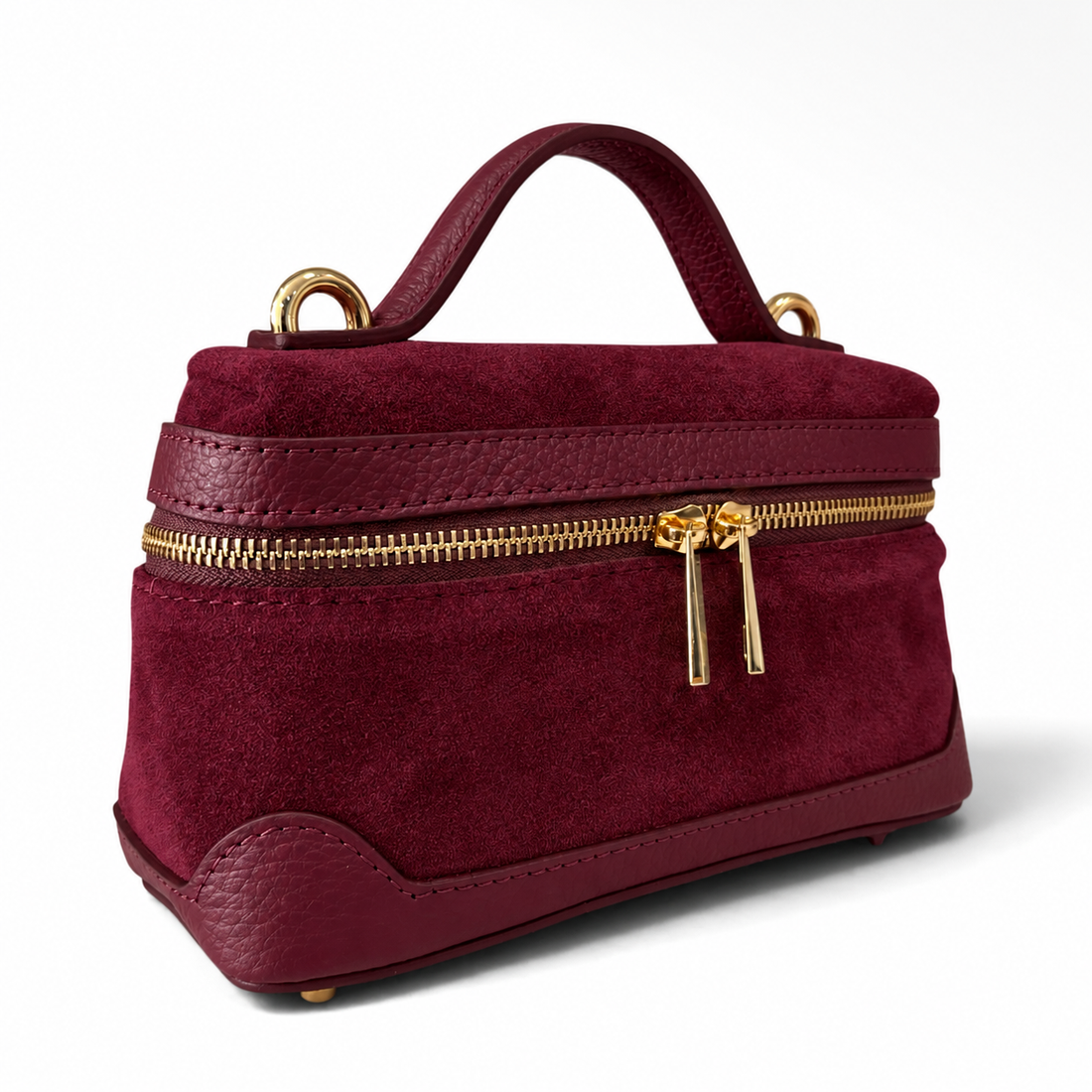Frankie Marsala Suede Handbag