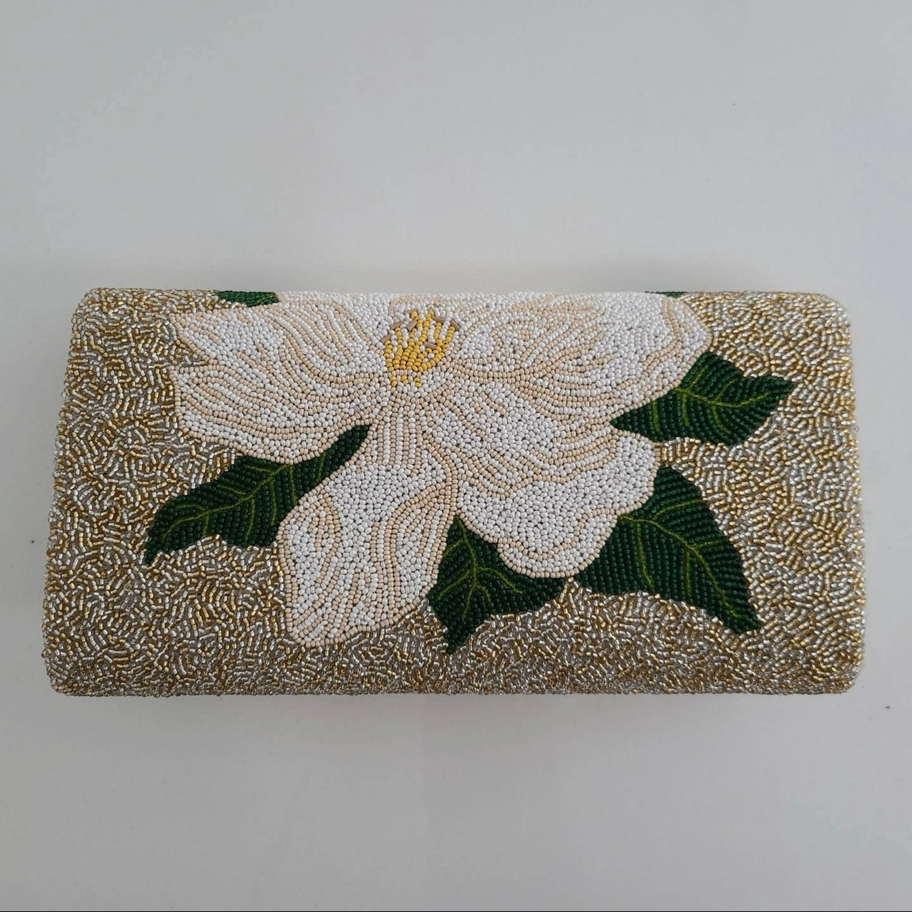Beaded Magnolia Clutch