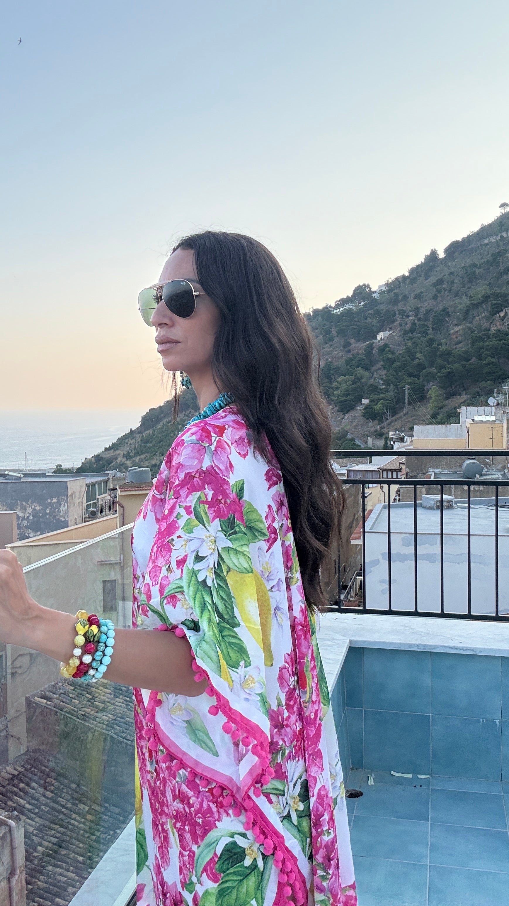 Pink Lemon Bloom Foulard Dress - Dolce Vita Chic