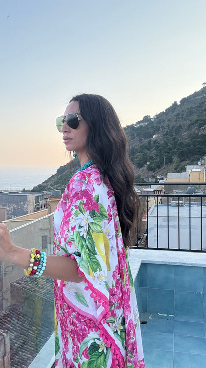 Pink Lemon Bloom Foulard Dress - Dolce Vita Chic