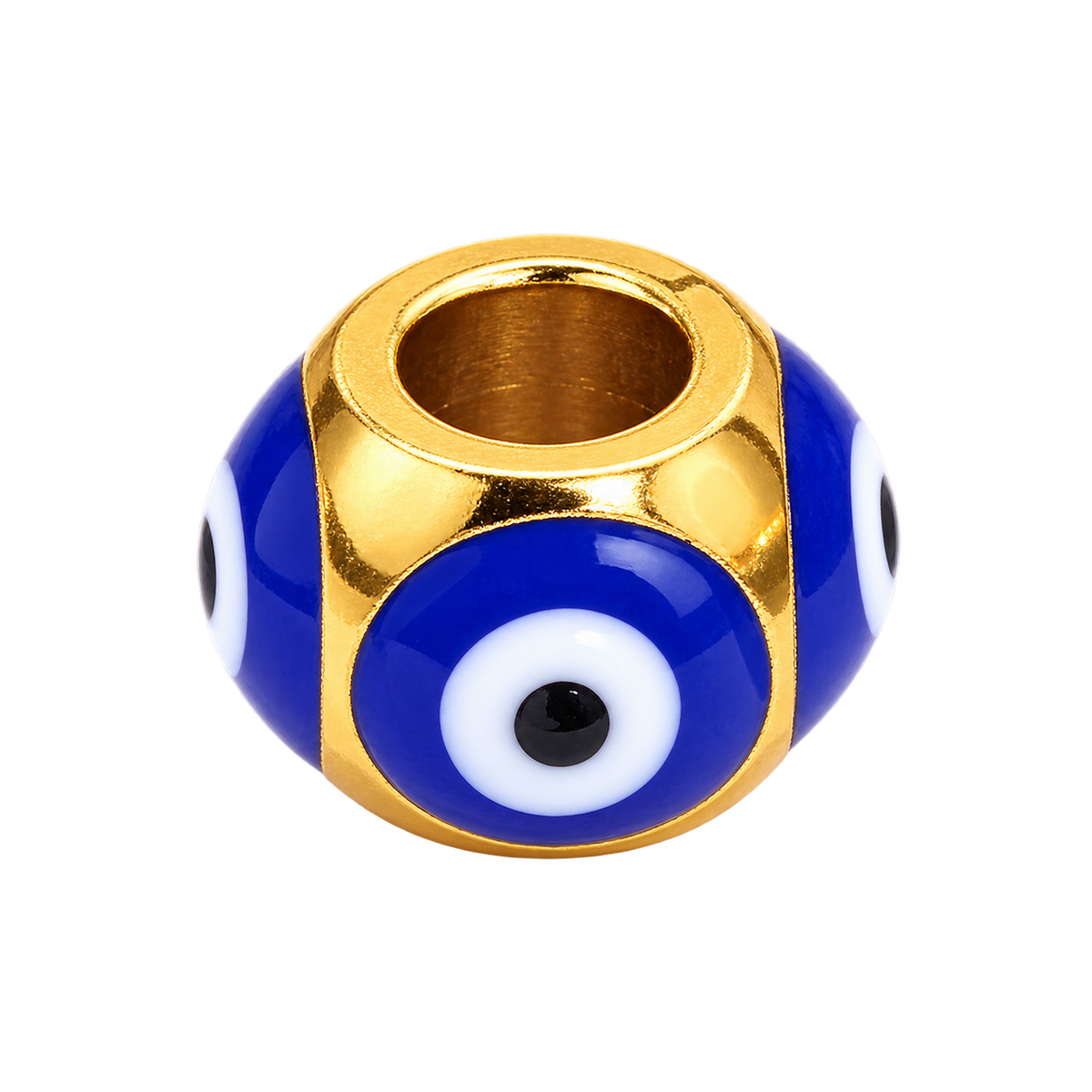 Evil Eye Blue Enamel Accent Bead
