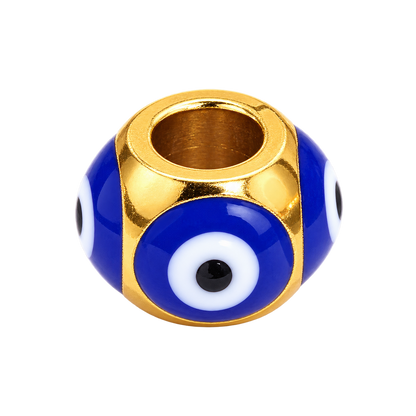 Evil Eye Blue Enamel Accent Bead
